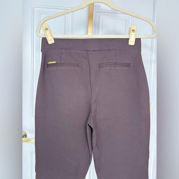 NWOT Michael Kors Pull On Stretchy Chocolate Brown career trousers pants size M - Picture 9 of 11